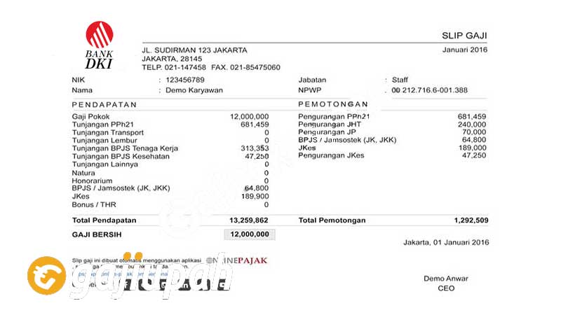 Gaji Pegawai Bank Bank DKI Jakarta Semua Jabatan Terbaru