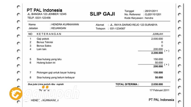Gaji Karyawan PT PAL Indonesia (Persero) Semua Jabatan Terbaru